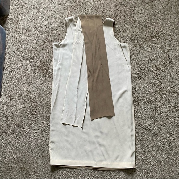 NWT ~ VTG ~ 1990s ~ Y L Dress ~ Camel & Cream Reversible Column Dress ~ Size 14 - Picture 4 of 7